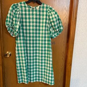 NWT A New Day  Green and White Checkered Midi Dress